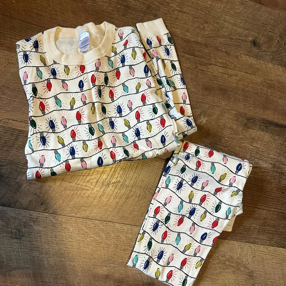 Boys Hanna Andersson Christmas Pajama Set Size 14 Lights